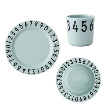 Детский набор зеленый Melamingeschirr-Set The Numbers Design Letters