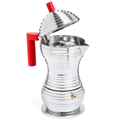 Кофеварка 300 мл металлик/красная Pulcina Alessi