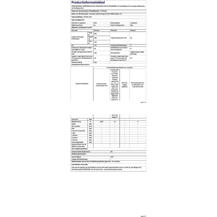 Винный холодильник XXL PC-WK 1235 ProfiCook