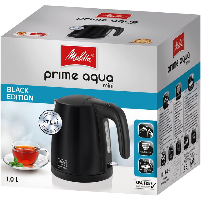 Электрочайник 1 л 2200 Вт, черный Prime Aqua Mini Melitta