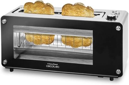 Тостер на 2 ломтика 1260 Вт, прозрачный, черный Tostadora VisionToast 03042 Cecotec