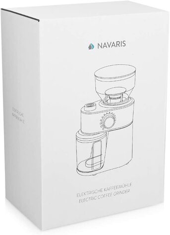 Кофемолка Navaris / 200 Вт / 18 уровней помола / контейнер 250 г / нержавеющая сталь