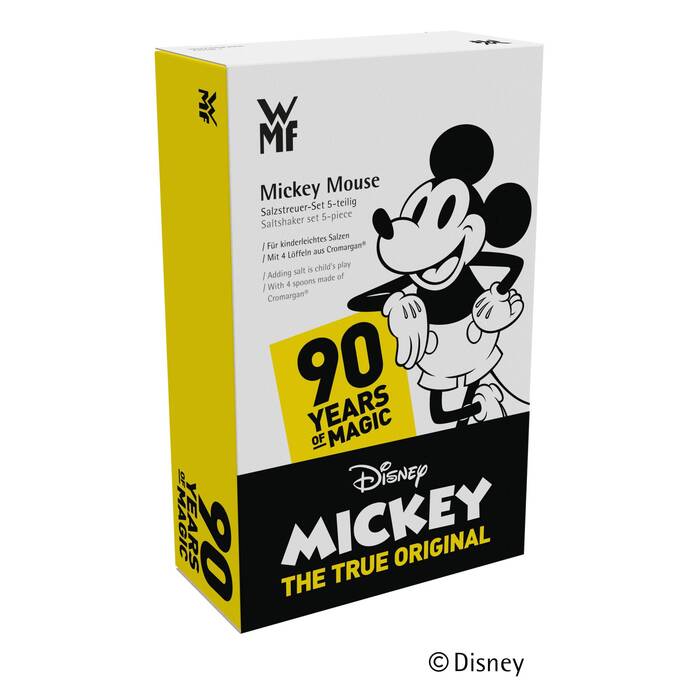 Набор солонка и 4 детских ложки Mickey Mouse WMF