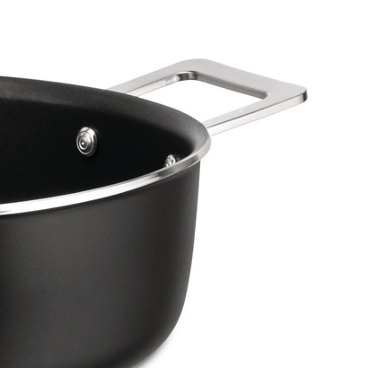 Кастрюля низкая с двумя ручками 24 см, черная Pots & Pans Alessi