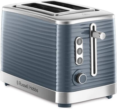 Тостер Russell Hobbs для 2 ломтиков Inspire серого цвета с всококачественной глянцевой текстурой (очень широкие прорези для тостов, в т.ч. Насадка для булочек, 6 ступеней подрумянивания функция размораживания и разогрева) 24373-56