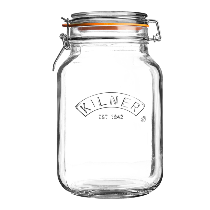 Банка квадратная 1,5 л прозрачная Clip Top Kilner