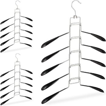 Многослойный комплект вешалок из 3, 5 вешалок на подвес, верхняя одежда, компактная и нескользящая, черная
