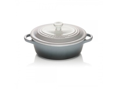 Мини-кокотница с крышкой 12 см, серая Ombré Le Creuset