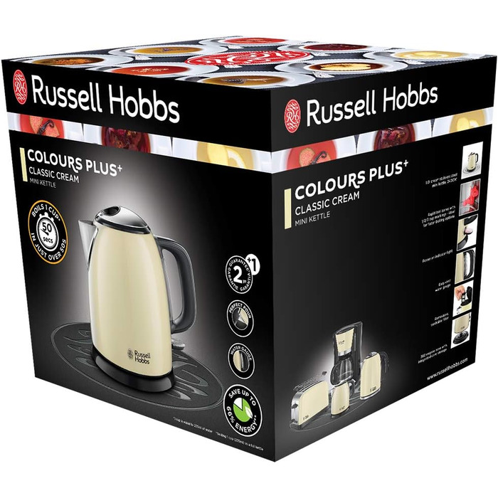 Тостер с широким слотом 1000 Вт и чайник 1 л, 2400 Вт Russell Hobbs Colours+ 