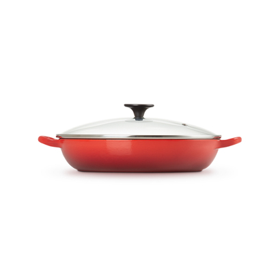 Кастрюля со стеклянной крышкой низкая 2,8 л вишневая Cerise Le Creuset