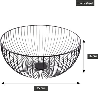 Корзина для фруктов металлическая 35 см, чёрная Point-Virgule
