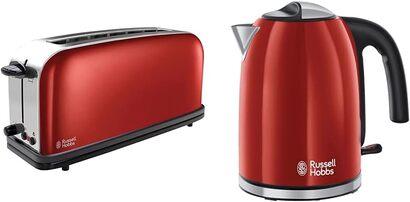 Тостер с широким слотом и 6-ю уровнями мощности и чайник 1,7 л, 2400 Вт Russell Hobbs Colours+