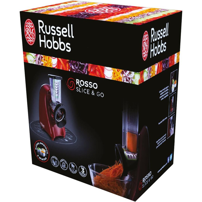 Миксер с 3 насадками, 200 Вт, контейнер 500 мл Russell Hobbs Desire Slice & Go 