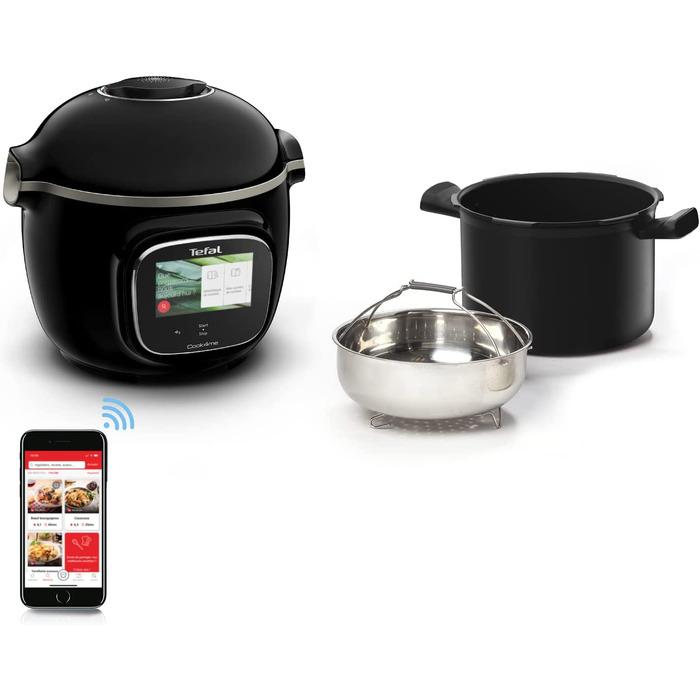 Интеллектуальная мультиварка Moulinex Cookeo Touch / 1600 Вт / 6 л / Touch Connect WiFi / черный