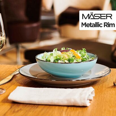 Набор столовой посуды на 6 человек 24 предмета Metallic Rim Series MÄSER