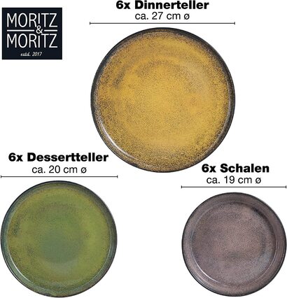 Набор керамической посуды 18 предметов Moritz & Moritz