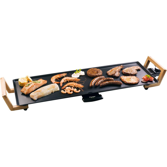 Настольный гриль Bestron Teppanyaki Grill / 1800 Вт / 70 x 23 см / антипригарное покрытие / бамбук