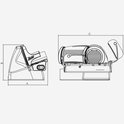 Ломтерезка Berkel Home Line 200 Plus / 190 Вт / разделочная доска ручной работы / алюминий / красный