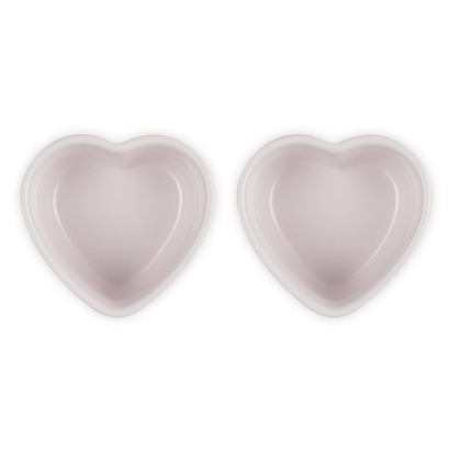 Набор из 2 форм для запекания 11 см Shell Pink Heart Le Creuset