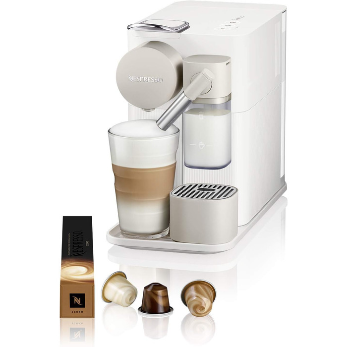 Кофемашина с насадкой для вспенивания молока, белая Nespresso Lattissima One De'Longhi