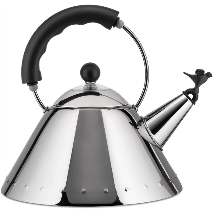 Чайник со свистком 22х22,5х23 см черный Kettle Alessi