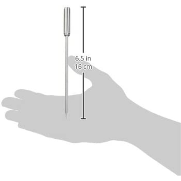 Термометр для барбекю в РЕСЛЕ, Всококачественнй термометр, Нержавеющая сталь 18/10 и замена датчика из нержавеющей стали для измерителя температур в барбекю, нержавеющая сталь 18/10, длина кабеля 1 м, универсальнй