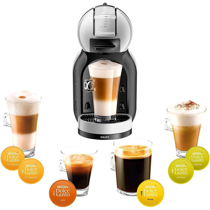 Капсульная кофемашина 0.8 л, черно-серая NESCAFE Dolce Gusto Mini Me ‎KP123B40 Krups