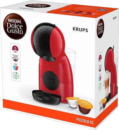 Капсульная кофемашина 0.8 л 1500 Вт, красная Nescafé Dolce Gusto Piccolo XS KP1A3510 Krups