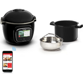 Интеллектуальная мультиварка Moulinex Cookeo Touch / 1600 Вт / 6 л / Touch Connect WiFi / черный