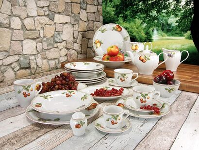 Набор тарелок из фарфора 12 предметов Flora Orchard series CreaTable