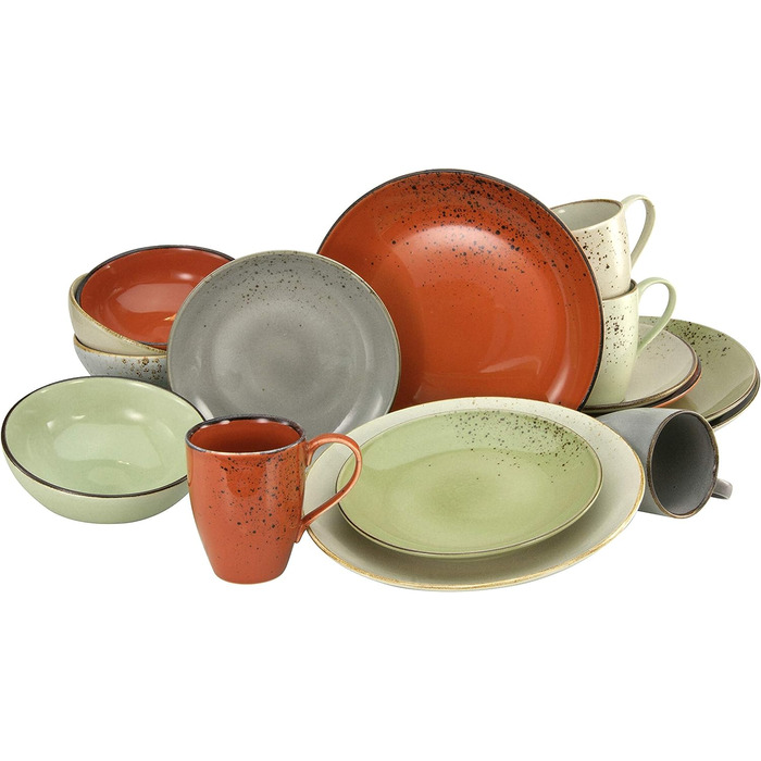 Набор глубоких тарелок из керамогранита 11.5 см, 6 предметов Nature Collection 21989 Terracotta CreaTable