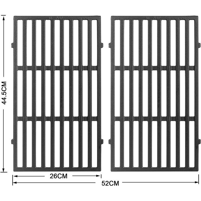 Полноразмерная 44,5-сантиметровая решетка для гриля Weber Spirit I и II 200 210 (ручки управления спереди) купленнй e210 e220 s210 s220 Газове грили, запасная часть для Weber 7637 Чугунне Сменне решетки 7637 Чугунне решетки для гриля