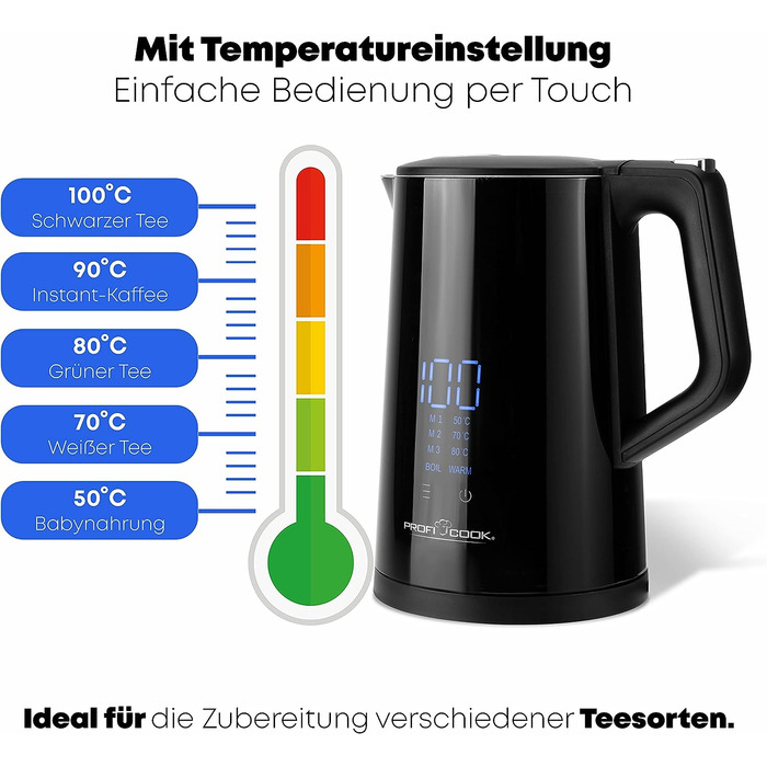 Электрочайник с настройкой температур PC WKS 1243 ProfiCook