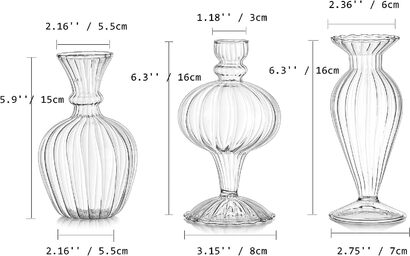 Набор ваз для цветов 3 предмета Glasseam