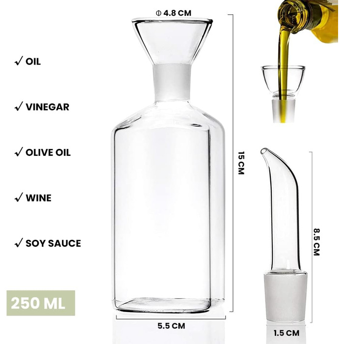 Набор стеклянных бутылок для масла 250 мл, 2 предмета Bugucat
