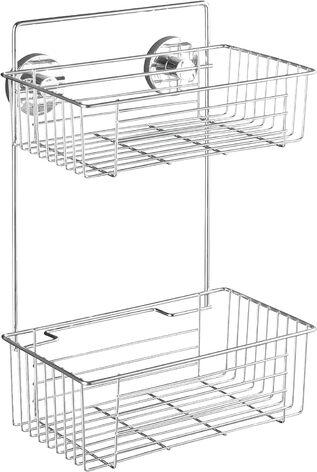 Настенная полка 2-х ярусная WENKO Vacuum-Loc