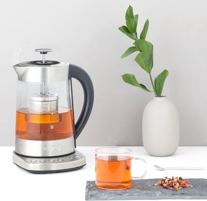 Электрический заварочный чайник H.Koenig Tea Maker TI700 "Instant T" из нержавеющей стали, 2400 Вт, 1.7 л