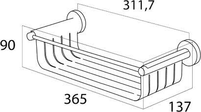 Полка для ванной комнаты 36,5 х 13,7 х 9 см, матовая Tiger