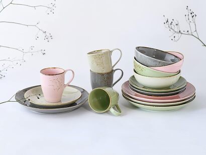 Столовый сервиз из керамогранита на 4 человека 16 предметов Nature Collection Mediterranean CreaTable