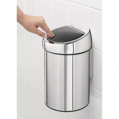 Мусорный бак 3 л глянцевый стальной Touch Bin Brabantia