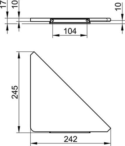 Угловая полка 24.5x24.5x1.7 см Keuco