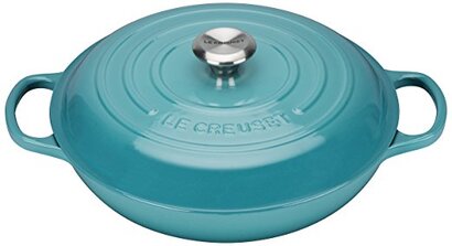 Сковорода-жаровня чугунная 30 см, бирюзовый Le Creuset