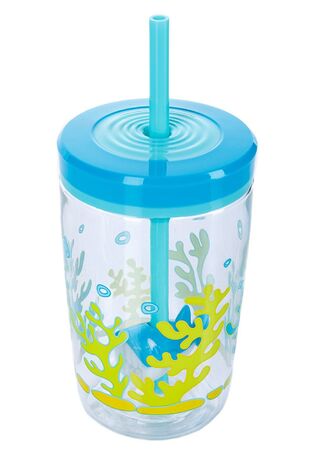 Стакан детский с трубочкой синий 0,47 л Floating Straw Tumbler Contigo