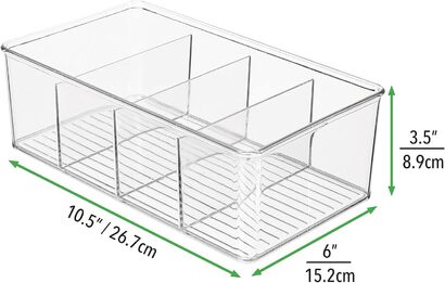 Ящик для хранения с 4 отделениями 26,7 x 15,2 x 8,9 см mDesign